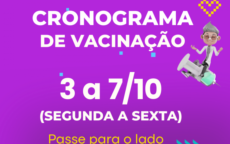Confira o cronograma semanal da vacinação contra o coronavírus em João Monlevade