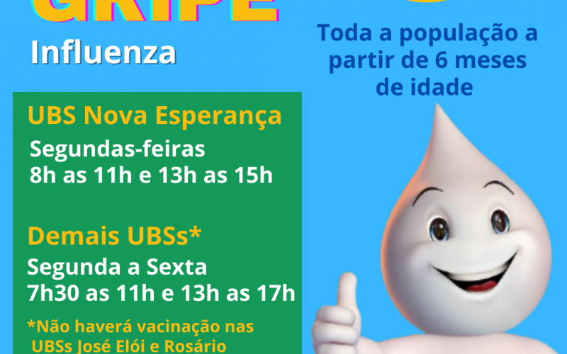 João Monlevade amplia a vacinação contra a Gripe (Influenza) para toda a população