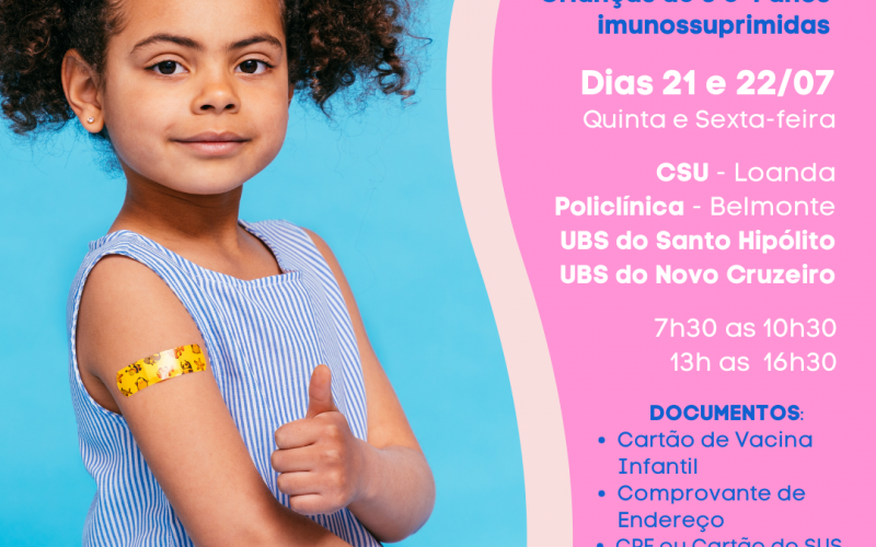 João Monlevade começa a vacinar crianças de 3 e 4 anos contra o coronavírus