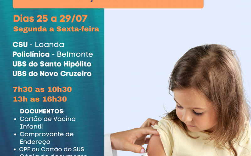 João Monlevade estende a vacinação a todas as crianças de 4 anos